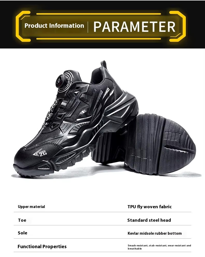 BOA Rotating Button Work Shoes Kevlar Midsole TPU Flying Knit For Enhanced Safety