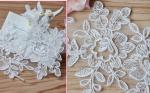 Garment Accessories Embroidery Lace Applique with Cord Ivory Color