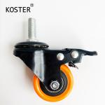 Orange Plastic PVC/PU Furniture Caster Wheel Hole Distance 9*6.2mm/11*8.2mm/12*8