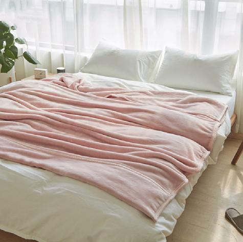 100% Polyester Solid Flannel Blanket Bedding Blanket Full / Queen Size Plain
