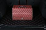Waterproof Pu Leather Foldable Car Trunk Organizer Red Color 50 * 32 * 30cm
