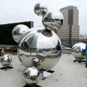 Quality H250cm Sphere Garden Mirror Sculpture Metal Modern Sculpture Outdoor wholesale