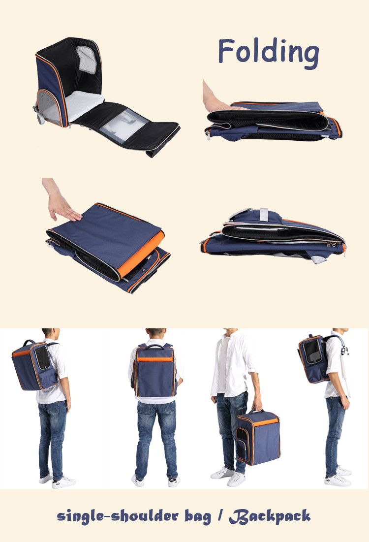 Portable Foldable Nylon Pet Travel Carrier Puppy Bag Expandable Multifunction