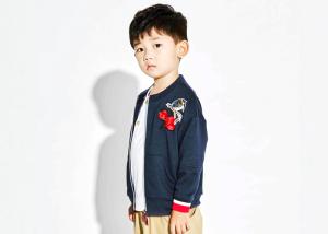 Quality Boys Cardigan Sweater With Cotton Lining , Full Open Boys Zip Front Hoodie wholesale