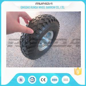 Quality Staright Valve Pneumatic Rubber Wheels , Pneumatic Caster Wheels 3.50-6 Steel Rim wholesale