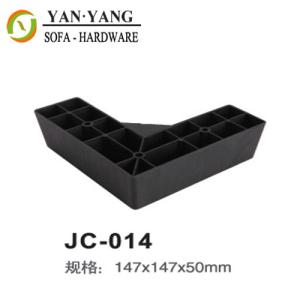 Quality 147*147*50mm high black furniture accessories injection plastic corner sofa legs JC-014 wholesale