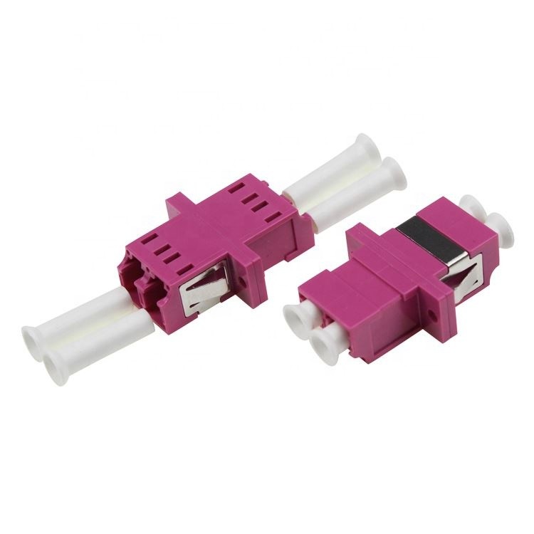 Singlemode Multimode LC LC Duplex Fiber Coupler OM3 OM4 With Flange