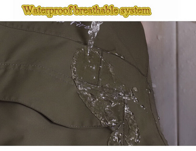 2 Pieces Camping Coat Seamless Waterproof Zipper Adjustable Cuff Hign Density