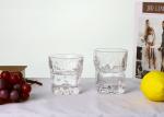 Transparent 260ml 95mm Square Crystal Whiskey Glasses Butterfly Embossed