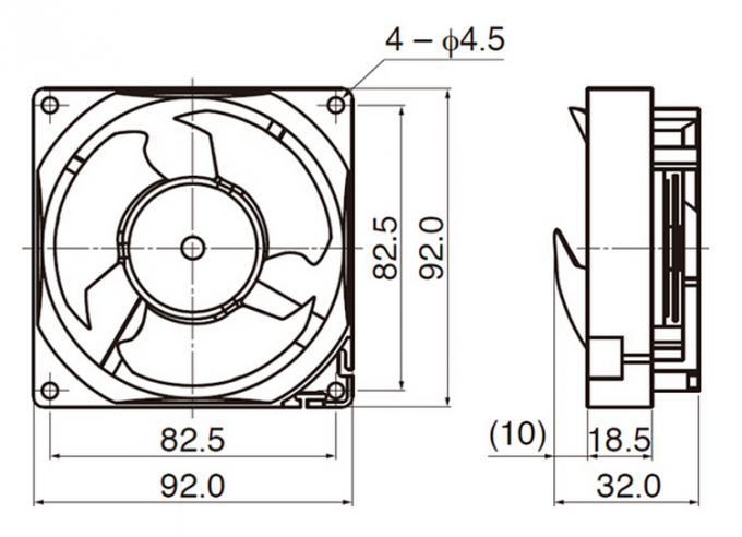 4.5Inch 92mm portable small blushless axial fan, high temperature exhaust motor cooling for cabinet chassis