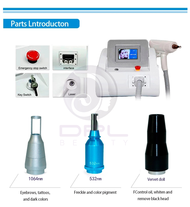 DPL laser beauty equipment 1064nm 532nm 1320nm Q Switch Nd Yag Laser Tattoo Removal Pigments Removal Beauty Machine