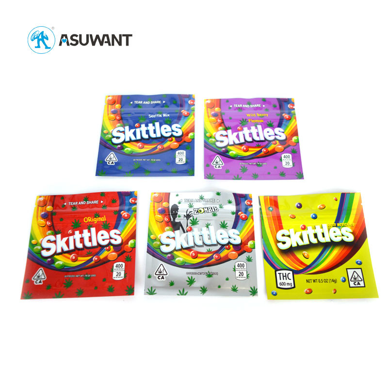 Three Side Seal Small Weed Packaging Mylar Bag Child Proof Zipper Mylar Bag