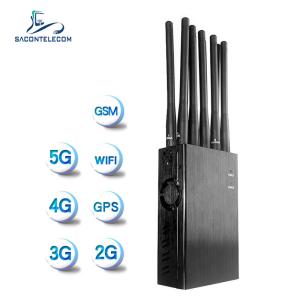 Quality WiFi GPS Lojack 2G 3G 4G 5G Signal Jammer Blocker 10 Channels 10w Power 20m Radius wholesale