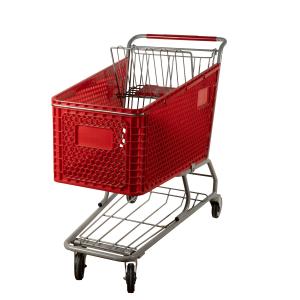 Quality Heavy Duty 80L-200L Grocery Plastic Shopping Carts With Undercarriage wholesale