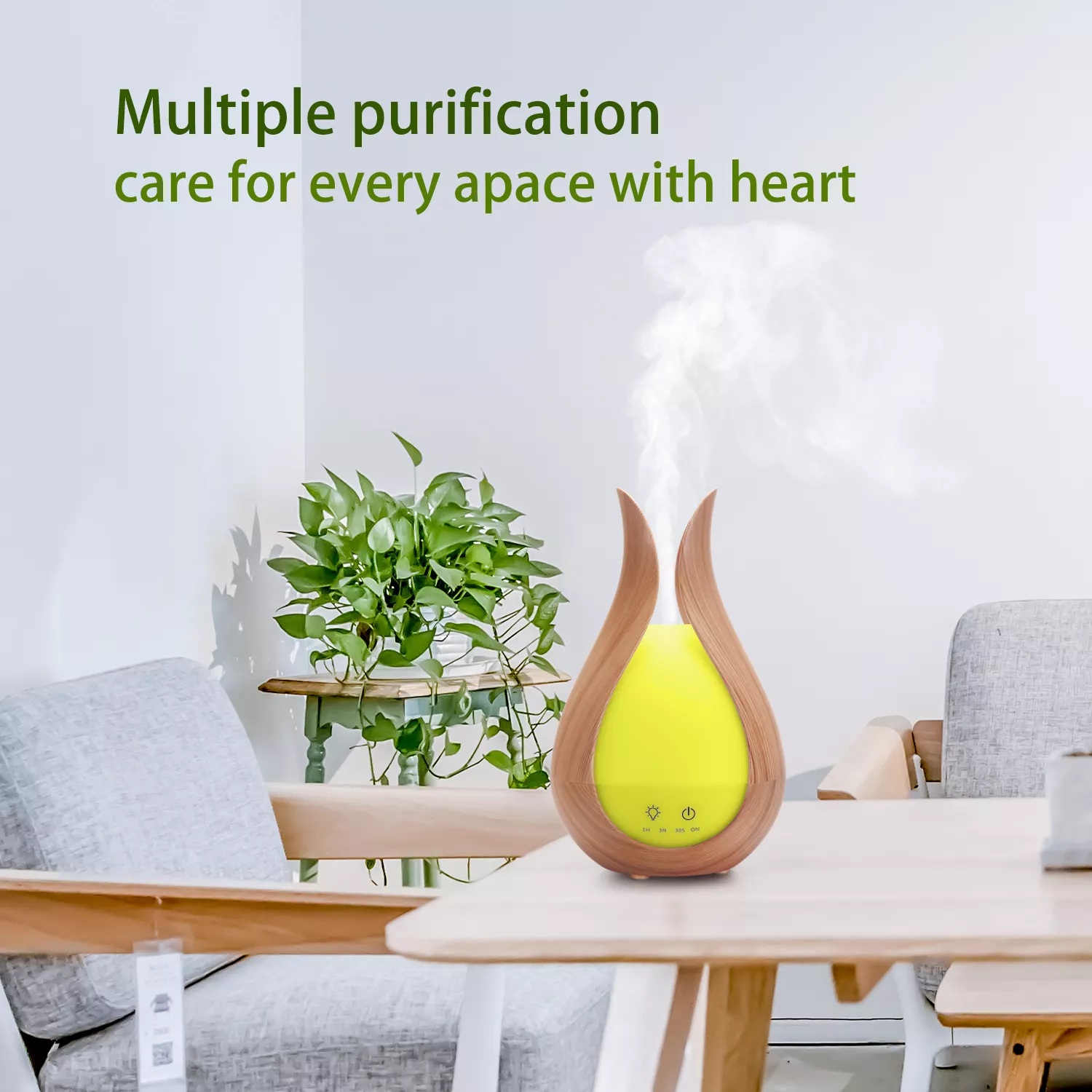 HOMEFISH 200ml Wood Grain Humidifier Aromatherapy Aroma Essential Oil Diffuser