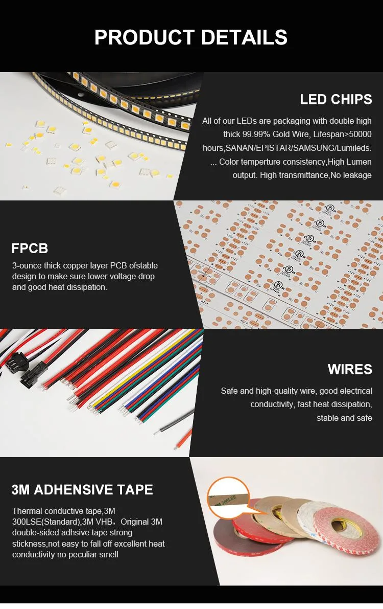 140 LED/m Flexible SMD2835 LED Light Strip with 50000 Hour Working Lifetime