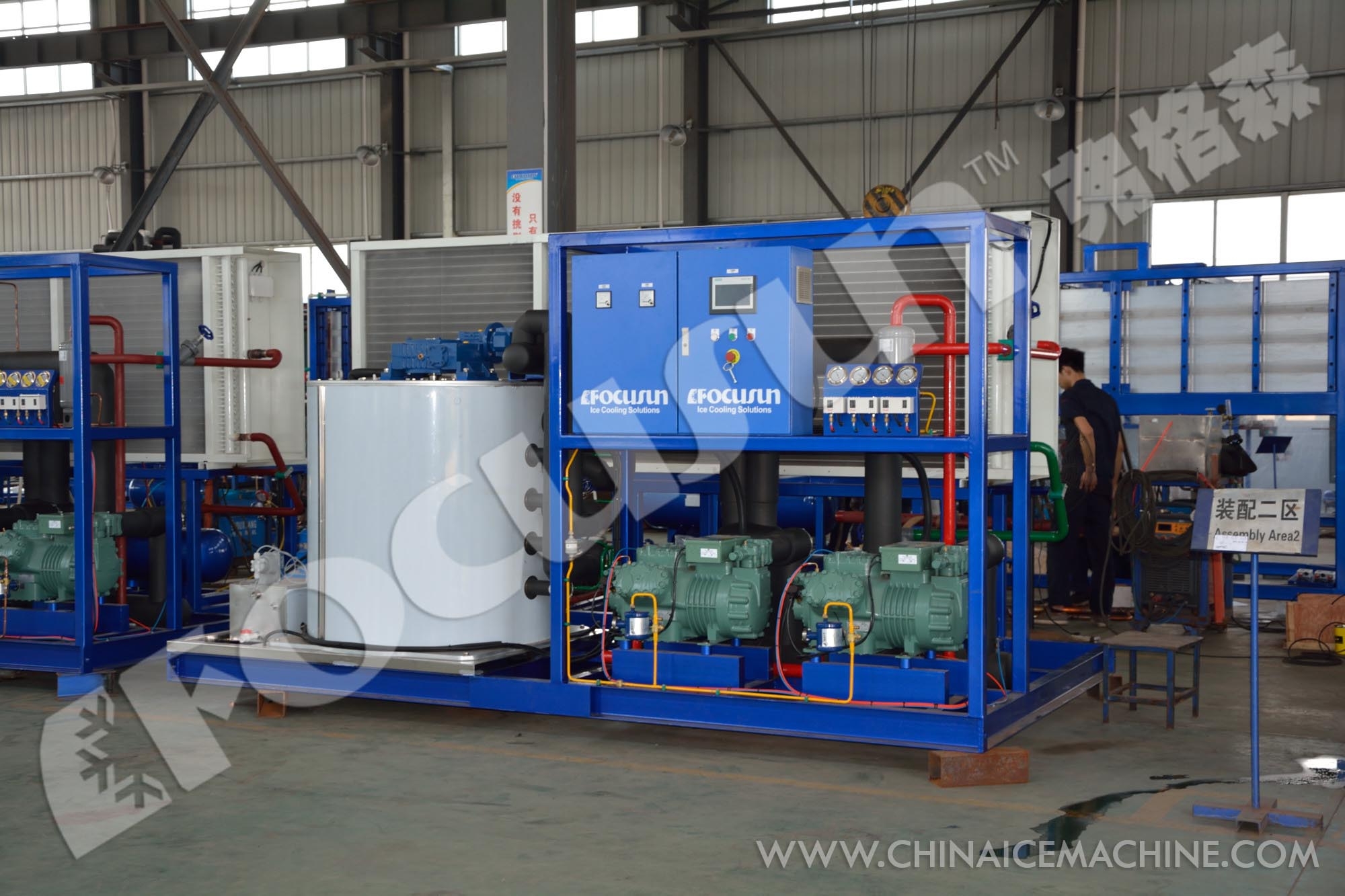 Commerical Type Fresh Water Flake Ice Machine Stainless Steel