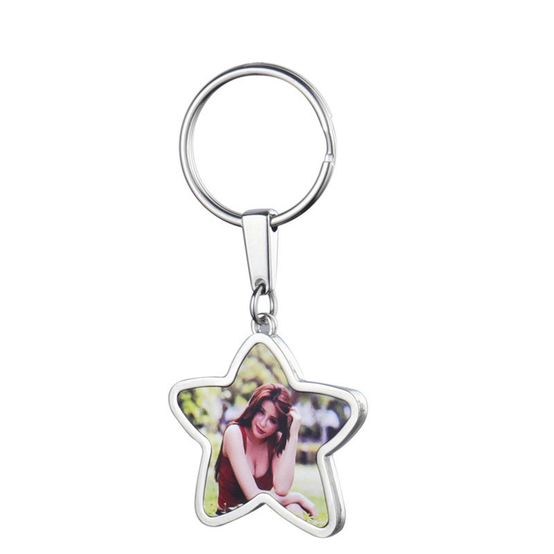 Heart And Star Shape Blank Sublimation Keyring Custom Pendant Key Ring