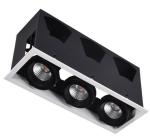 shopping mall rotatable triple heads 3x20W recessed led grille downlight retail