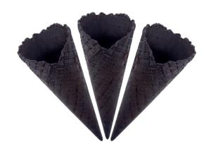 Quality 26° Angle Pure Black Ice Cream Related Production Waffle Cones Conical Shaped wholesale