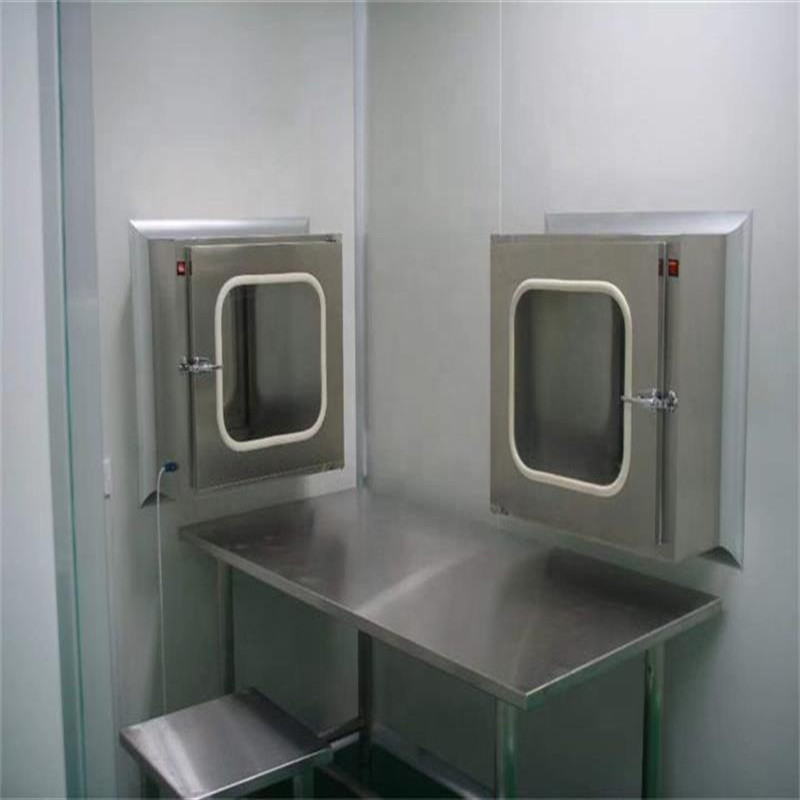 SUS201 Stainless Steel Pass Box GMP Laminar Air Flow Cleanroom Pass Through Box