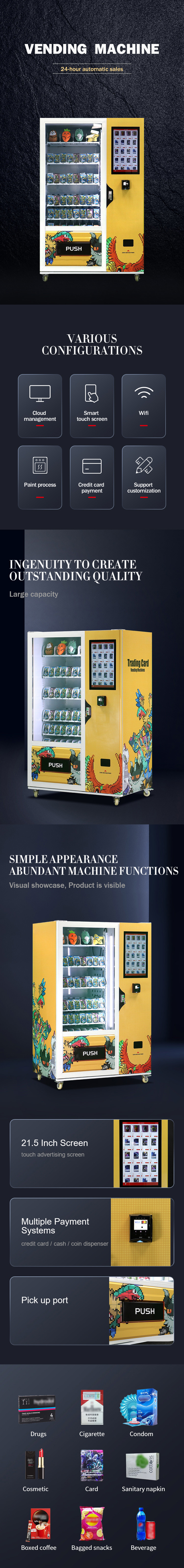 Custom Card Dispenser Random Packs Japanese Anime Baseball Gift Game Tcg Playing Sports Trading Card Vending Machine