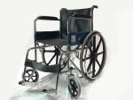 Solid Castor Folding Steel Wheelchair Fixed Armrest And Footrest
