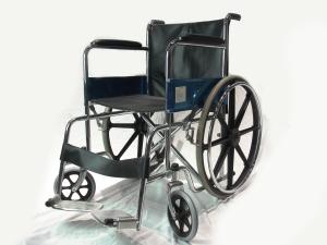 Quality Solid Castor Folding Steel Wheelchair Fixed Armrest And Footrest wholesale