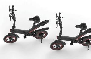 Quality Collapsible Electric Commuter Bike , Electric Powered Bicycles Inflated Tire wholesale