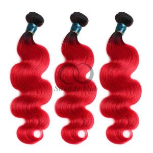 Quality #T1B/Red Body Wave Remy Human Hair Bundles Sew In Weave Bundles Brazilian Bundle Deals wholesale