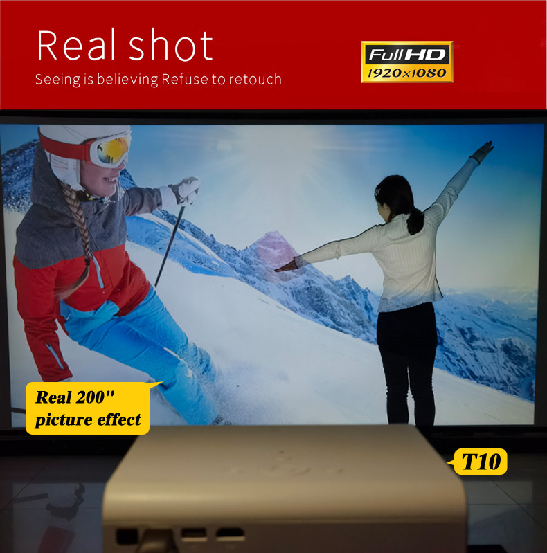 White 90W T10 1080P Full HD LED Projector 1920*1080 Native Resolution