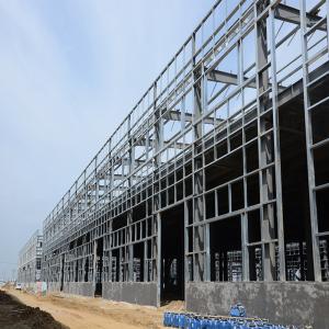 Quality Q235 Construction Pre Fabricated Steel Buildings With Sandwich Panel Roof Cladding wholesale