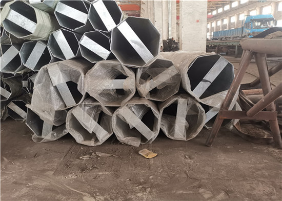 30FT 40FT 8 Sides Hot Dip Galvanized Tubular Steel Q345 500kg Design Load