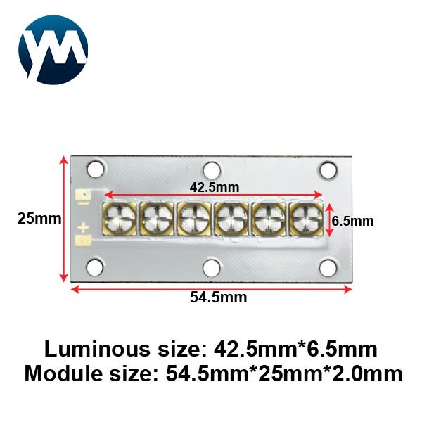 Power 60W UV Lamp Module 6565 Quartz Lens 365nm 385nm 395nm 405nm