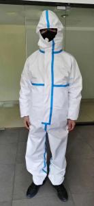 Quality White Blue Surgical Disposable Gown Lightweight Chemical Protective Coveralls wholesale
