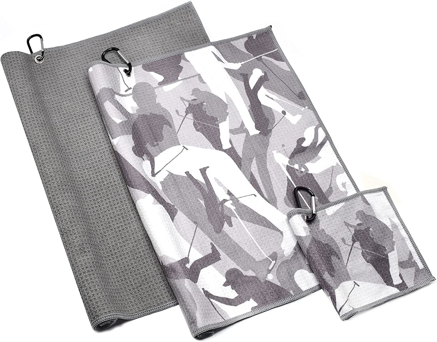 GRS Printed Microfiber Soft Golf Towel With Custom Logo Waffle Towel
