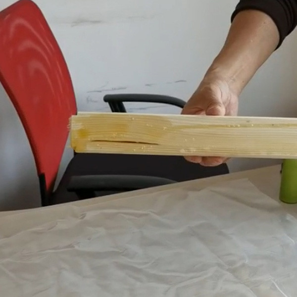 White Finish Wood Protection Coating Closed Wood Grease