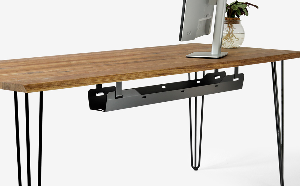 Organized Extension Block Storage Under Desk with 50*10*10cm Rectangle Cable Basket