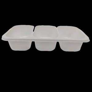 Quality Manufacturer Customized Inflight Rectangle Three Compartments Disposable Food Tray wholesale