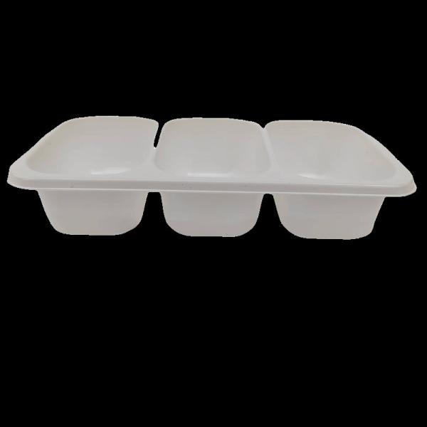 Manufacturer Customized Inflight Rectangle Three Compartments Disposable Food