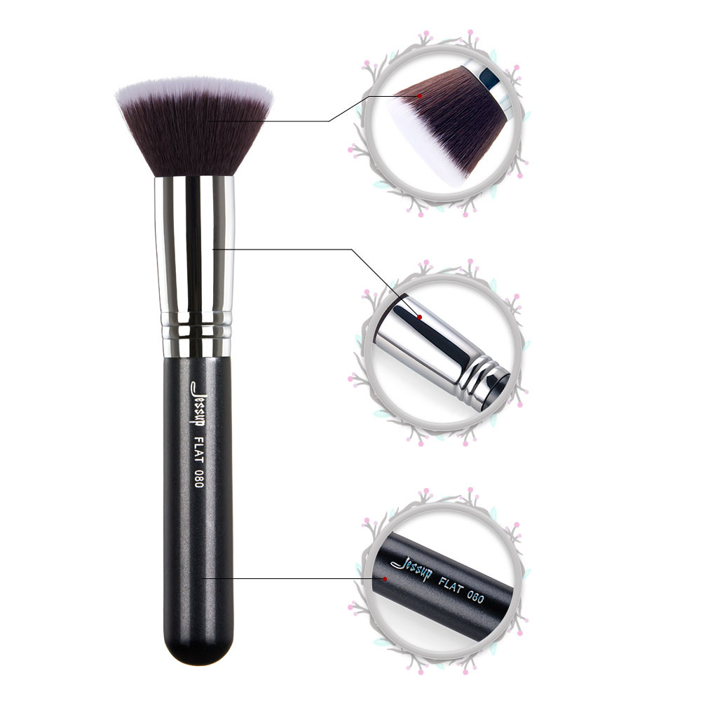 Jessup Shed Resistant Individual Makeup Brushes Flat Head For Face