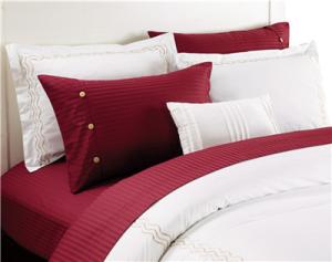Quality Sateen Stripe Sheets Polyester Cotton Bedsheets 4pcs Bedding Set wholesale