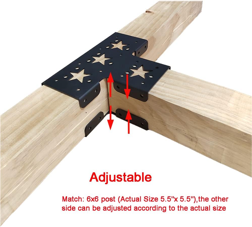 Secure 4x4 Metal Post Anchor for Pergola Gazebo Wood Pole Connection in Black