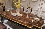 Antique wooden round rotating dining table TN-029N