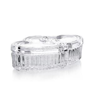 Quality Crystal glass double heart jewelry gift box, jewelry case wholesale