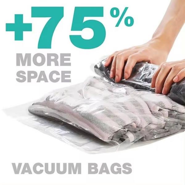 Customized Travel Vacuum Storage Bag Plastic Packing Hand Roll Vacuum Bag With