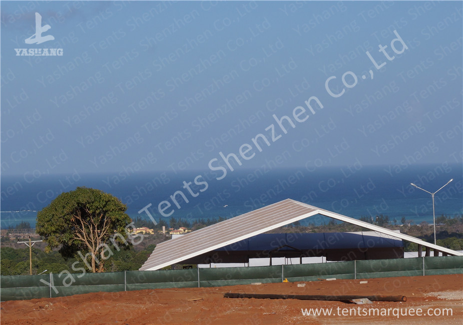 30M Large Clear Span Aluminium Frame Tents White UV Resistant PVC Fabric Top