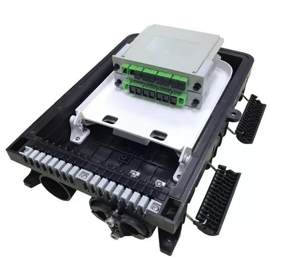 FTTH Fiber Optic Termination Box 16 Cores Outdoor Black Color Waterproof