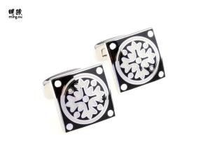 Quality Square Shaped Custom Mens Cufflinks Modern Design Shiny Nickel Electroplate wholesale