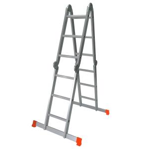 Quality 4x3 Portable Aluminium Folding Ladder Double Step Staircase 90 Degree wholesale